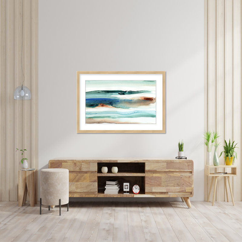 Coastal Retreat Beach Waves Abstract, 24" H x 30" W