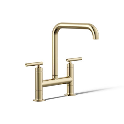 Purist Two-Hole Deck-Mount Bridge Kitchen Sink Faucet