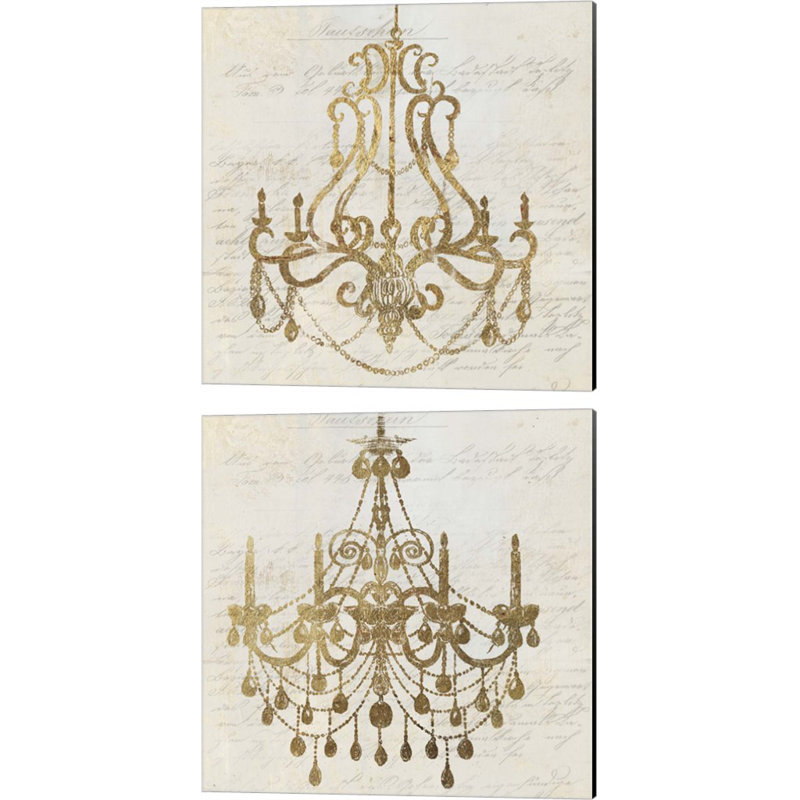 Lustre doré par Aimee Wilson, art sur toile (ensemble de 2)