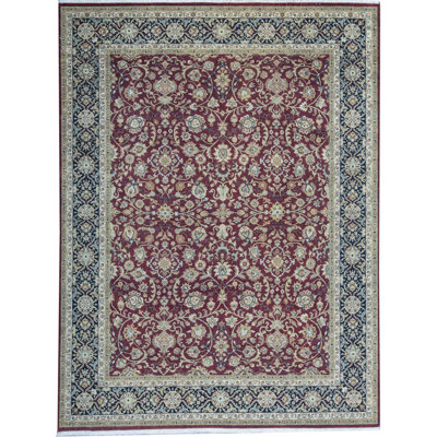 Hand-Knotted High-Quality Red and Black Area Rug