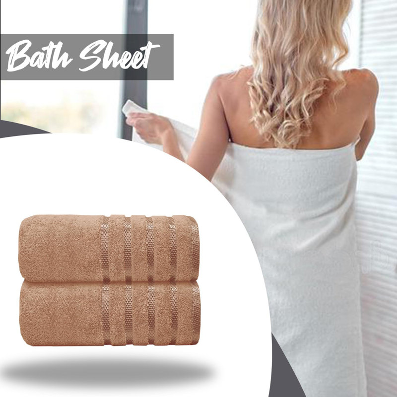 Mikeshia Premium Jumbo Bath Sheet Set, Beige