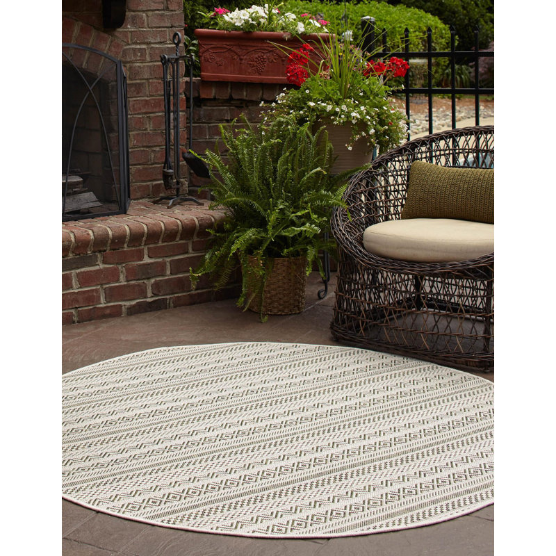 Striped Indoor / Outdoor Rug, Round 10'