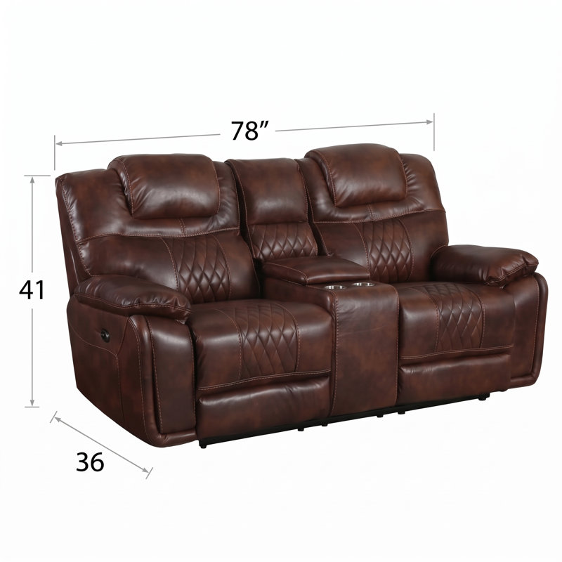Levant 78'' Faux Leather Power Reclining Loveseat