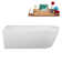 65" Streamline Soaking Freestanding Tub and Tray With Internal Drain