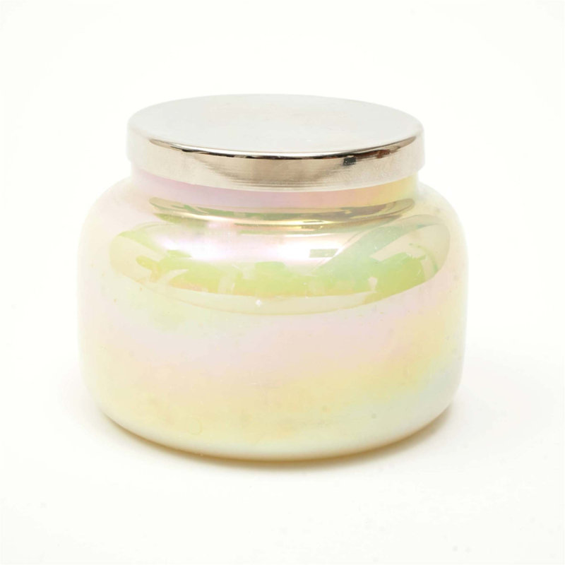 Pot de bougie en cire jaune pastel avec couvercle, parfait pour une ambiance douillette et décorative