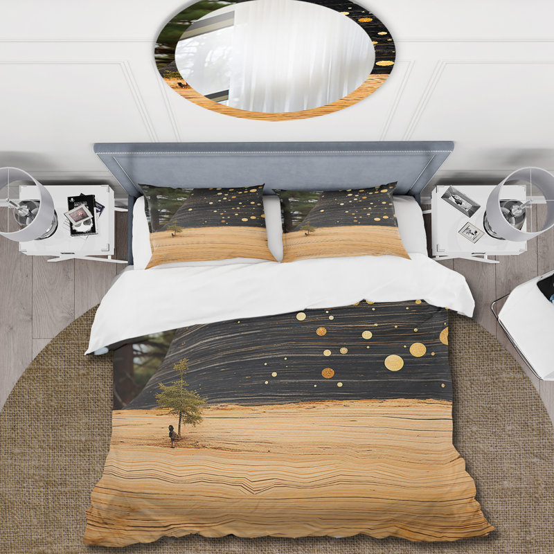 Ensemble de housse de couette Abstract Graceful Woodland I - Abstract, Housse de couette pour grand lit