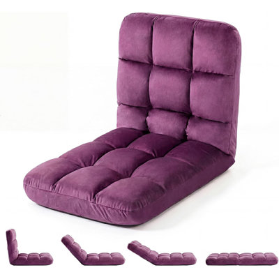 Chaise de plancher pliante réglable avec support pour le dos, chaise de jeu à 5 positions, canapé confortable pour la lecture, la méditation, la télévision et la détente