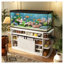 Support d'aquarium blanc en MDF pour réservoirs de 55 à 75 gallons avec lumière DEL et prises de courant