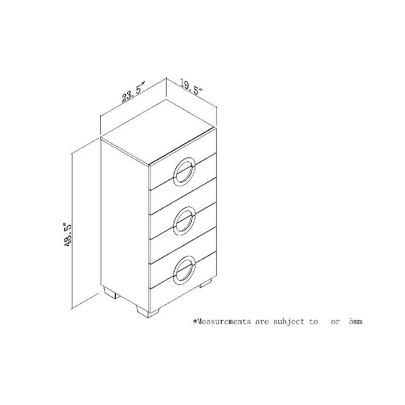 25'' W 6 - Drawer Dresser, Gray