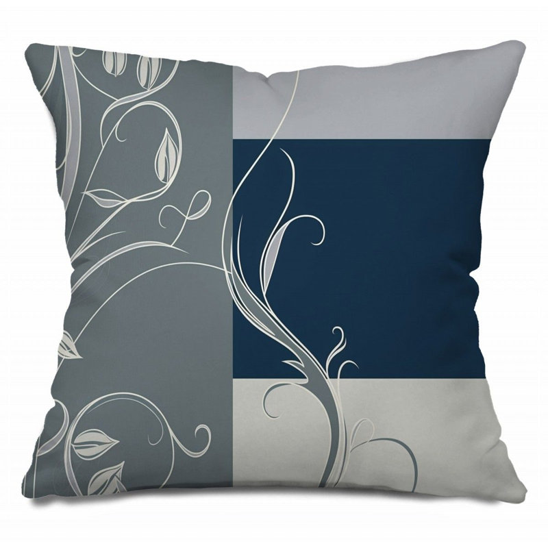 Coussin décoratif à motif floral, coussins en sergé de coton à motif frais, H 18 po x l 18 po