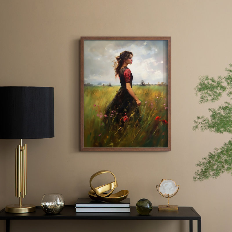 WOMEN Series CCCXXIV  -Premium Framed Print -Ready to Hang - No Nails Required, Walnut, 21" H x 17" W