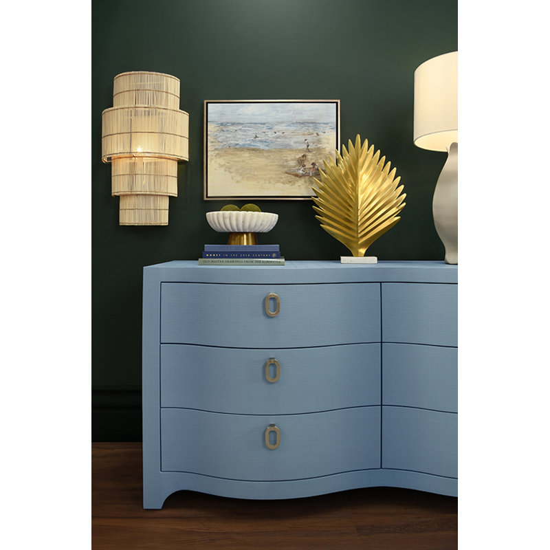 Four-Tiered Wall Sconce in Natural Rattan