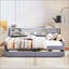 Lit plateforme simple tapissier avec rangement et tiroirs-114809288