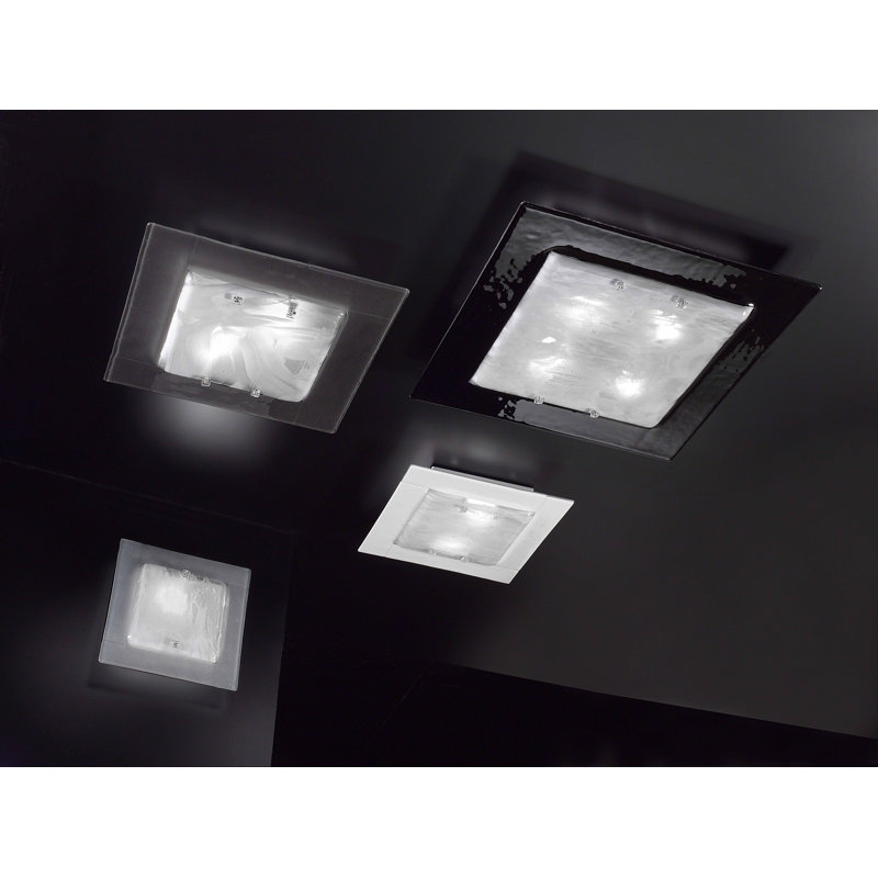 Nubes Glass Flush Mount, Black