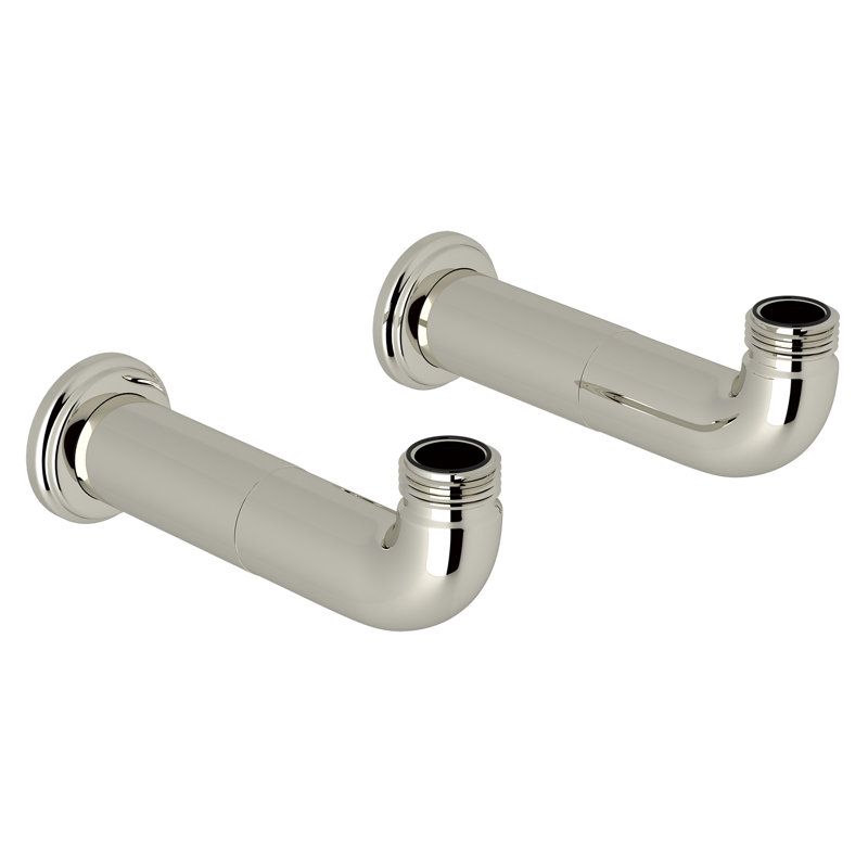 Extended Wall Unions, Polished Nickel