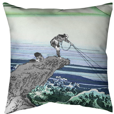 Katsushika Hokusai Reversible Throw Pillow