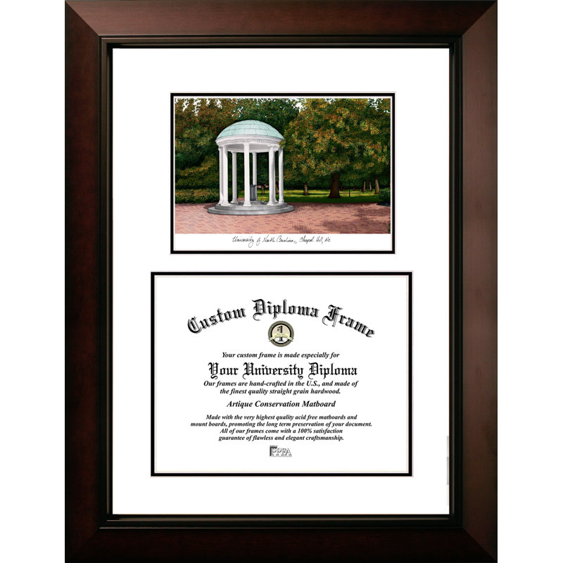 NCAA UNC Chapel Hill Legacy Alumnus Lithograph Picture Frame