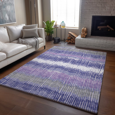 Premium Machine Washable Prisco Purple Rug