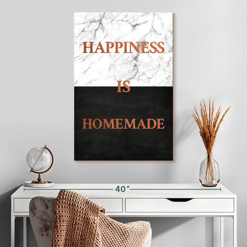 Le bonheur est fait maison, typographie I, H 30 po x l 20 po