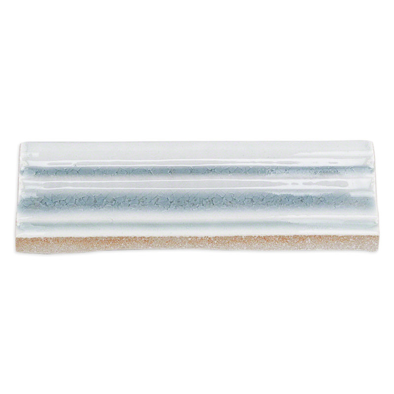 Delphi 6" x 2" Polished Ceramic Chair Rail Tile Trim, Blue