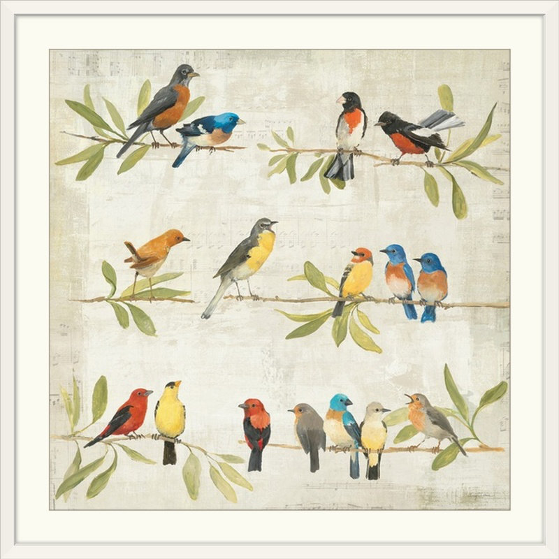 «Adoration of the Magpie Music», reproduction d'art graphique, H 35 po x l 35 po x P 1,5 po, Toile