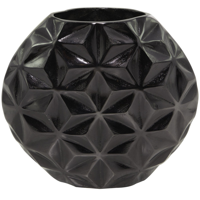 Vase en aluminium, Noir, H 11,2 po x l 12,25 po x P 4,15 po