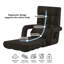Fauteuil inclinable en lin / chaise sur pied, gris foncé-1458060538