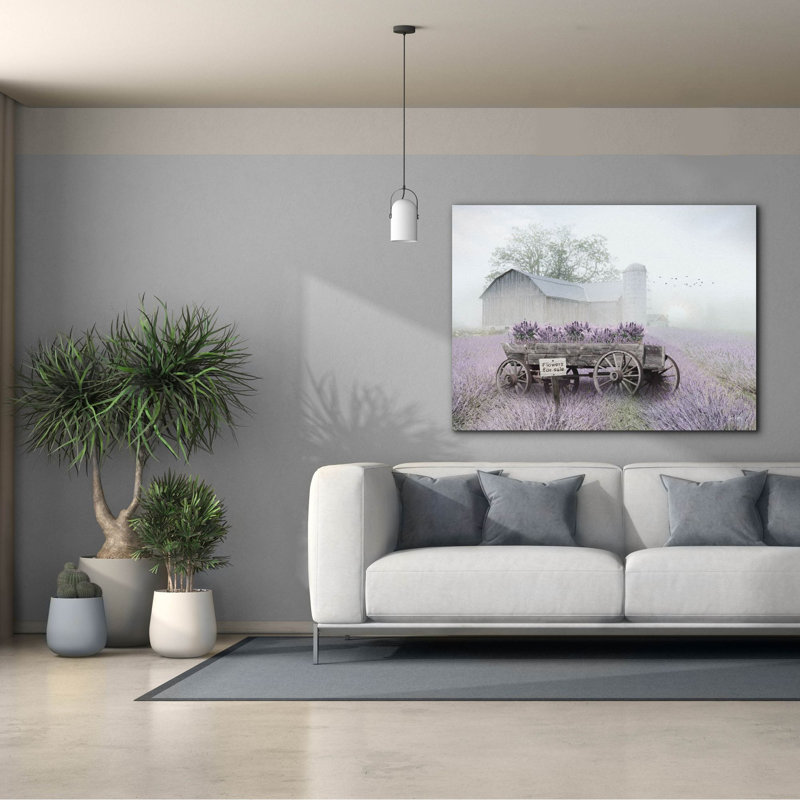 "Epic Graffiti" Lavender Wagon "par Lori Deiter, art mural sur toile, 54 po x 40 po