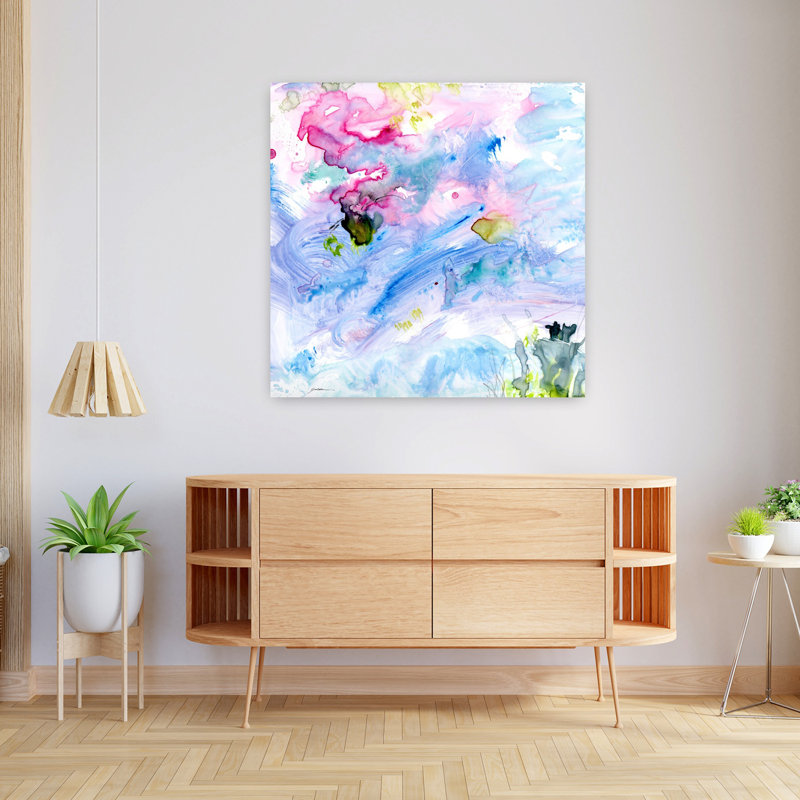 Violet Waters, art abstrait contemporain, H 36 po x l 36 po