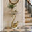 Swan Side Table with White Marble Top | Decorative Sculptural End Table | Aluminum Base | Gold Accent Table for Living Room | 16x16x23.75"