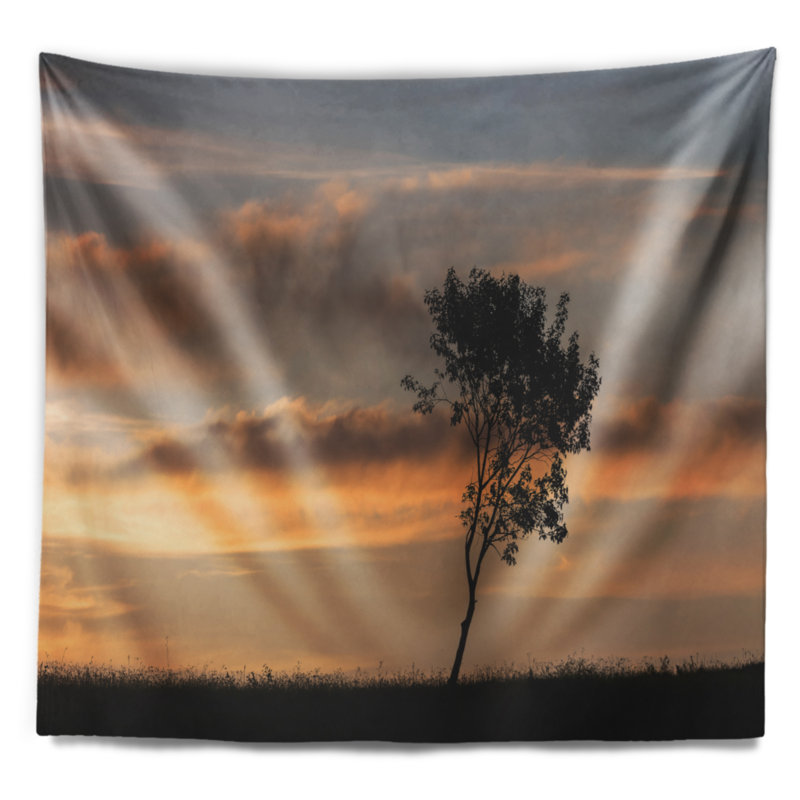 Tapisserie «Lonely Tree Silhouette Rightwards», H 50 po x l 60 po