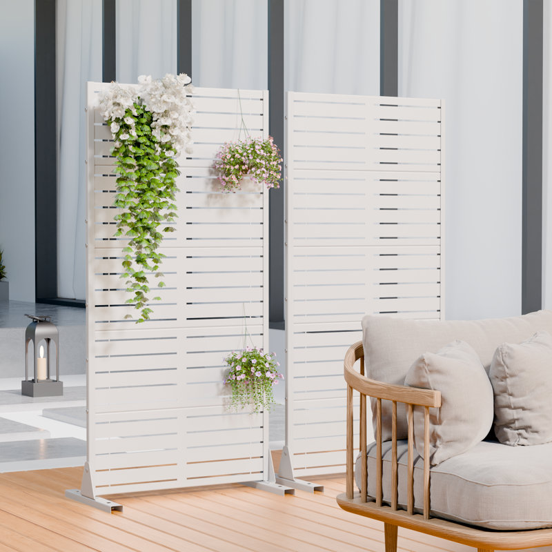 Panneau de clôture en métal pour écran d'intimité, Blanc