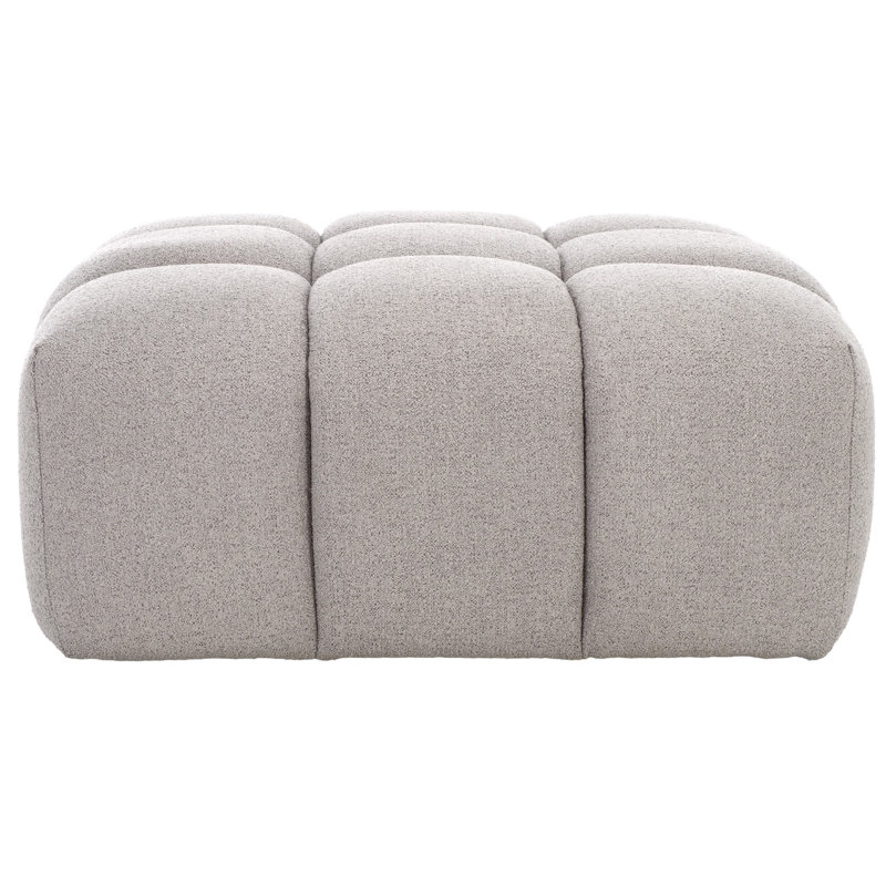 Haring Upholstered Ottoman, Gray Boucle