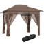 Tente à auvent avec filet et sac de transport Outsunny 12 pi x 12 pi-112831188-112831190