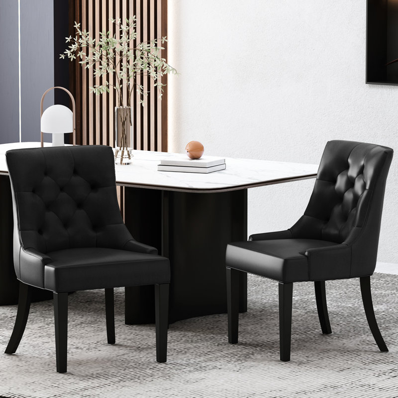 De 2 chaises de salle à manger modernes - unité centrale noire, pi