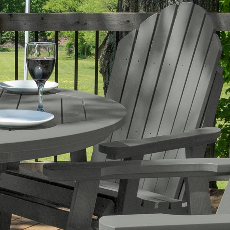 Anette 4-Person 48" Round, Counter-Height Dining Set, Coastal Teak