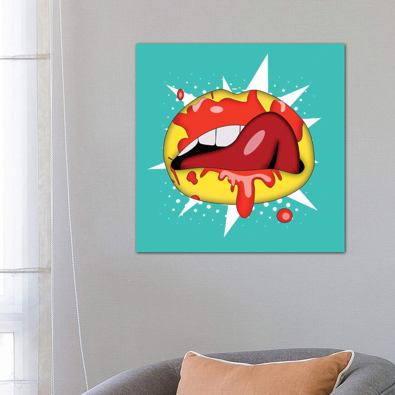 Lips by Mark Ashkenazi - Wrapped Canvas Print, 66.04cm H x 66.04cm W x 1.91cm D