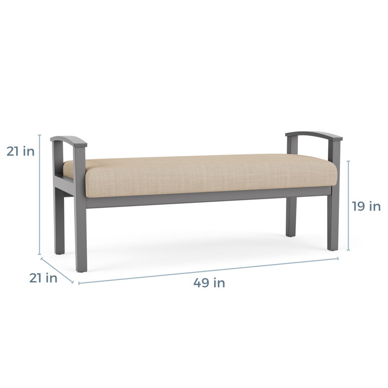 Banc en bois massif Amherst, Étain, Chambray calcaire