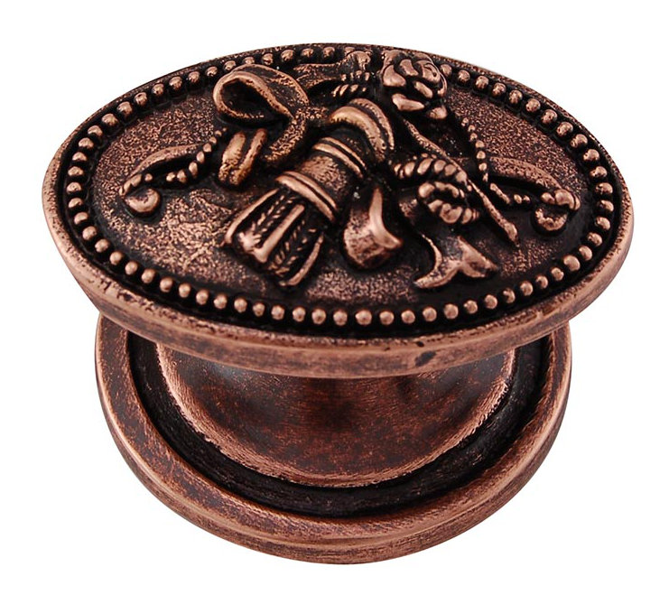 Sforza Oval Knob, Antique Copper