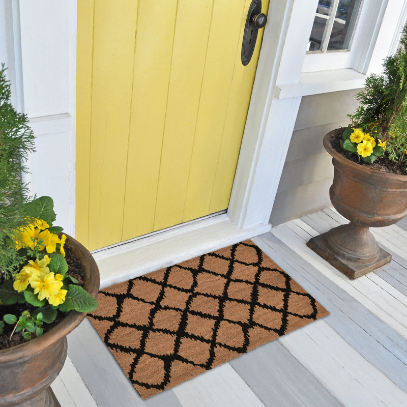 Condit Non-Slip Geometric Outdoor Doormat, 18" H x 30" W
