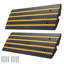 Rampe de bordure en caoutchouc 48,8 x 16,1 x 2,6 po, paquet de 2, capacité de charge de 33069 lb, rampe de pont d'entrée noire avec bandes réfléchissantes