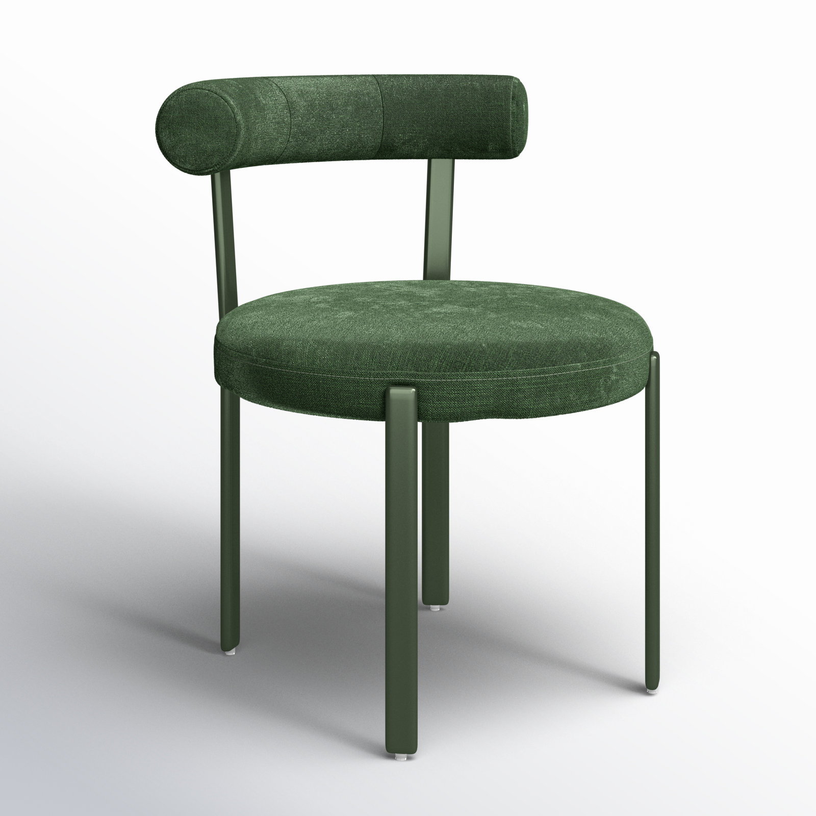 Malena Chenille Side Chair Dining Chair, Forest Green