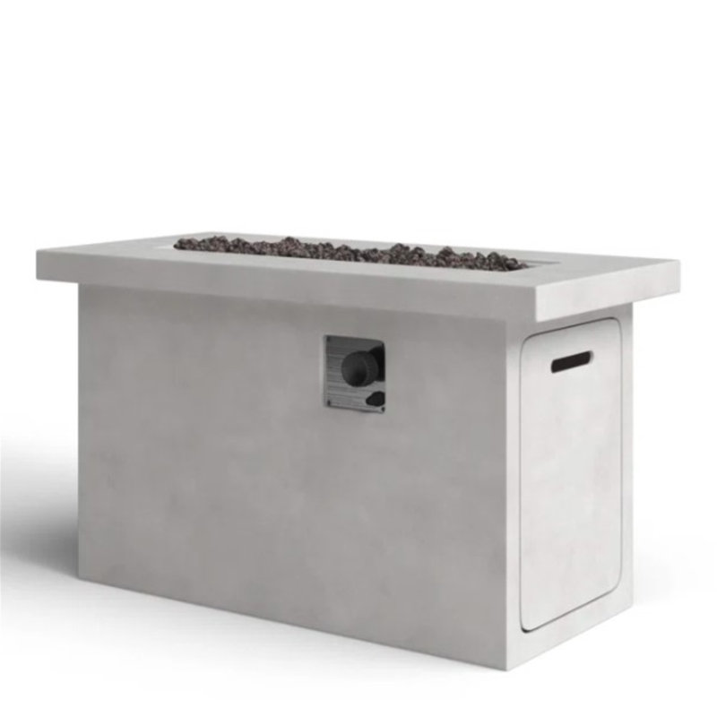 24'' H Concrete Propane/Natural Gas Outdoor Fire Pit Table, Gray