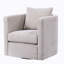 Fauteuil demi-tonneau pivotant en lin-630594695