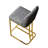 360° Swivel Bar Chairs (2), Grey+gold Classy Adornment, Comfortable Seating, Frame, For Bars, Restaurants, Kitchen Counters, Offices, Space Efficient Arrangement Elegant Outlook, Metal Legs,
