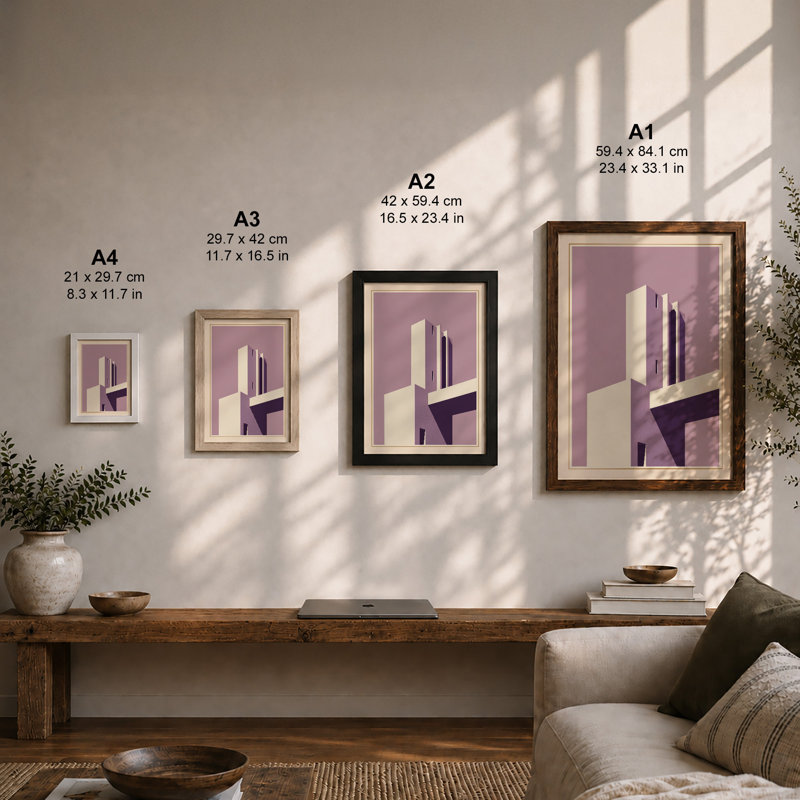 Architecture Geometric - Print, A1 - 84.1 x 59.4 cm, Oak
