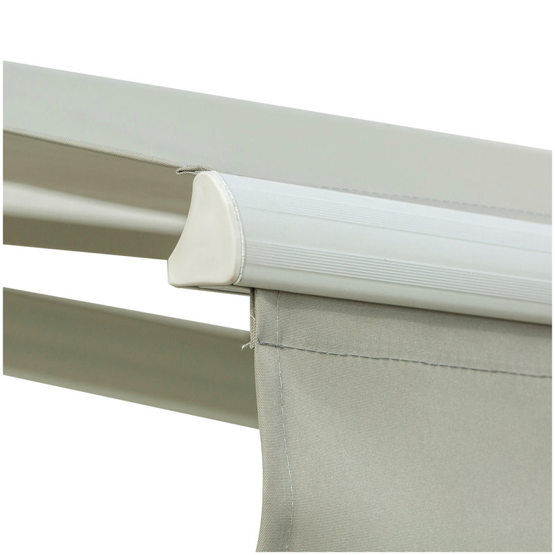 Outsunny 8' x 7' Patio Retractable Awning, Manual Exterior Sun Shade Deck Window Cover, Grey