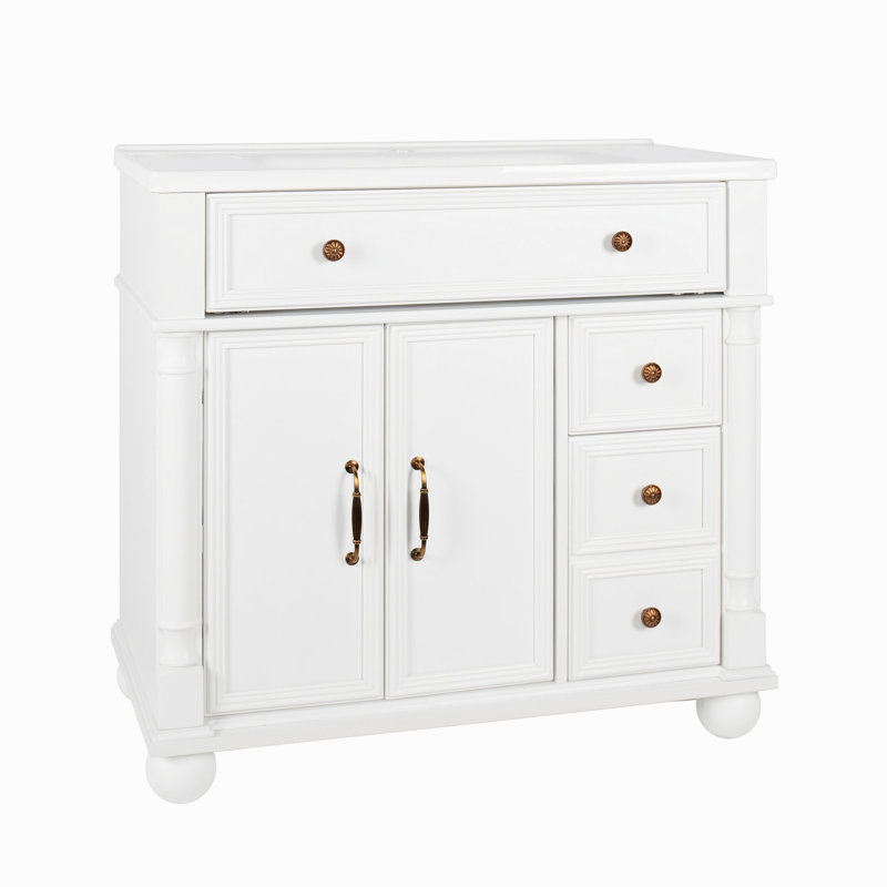 Armoire de salle de bain 35,6 ", seulement armoire, blanc
