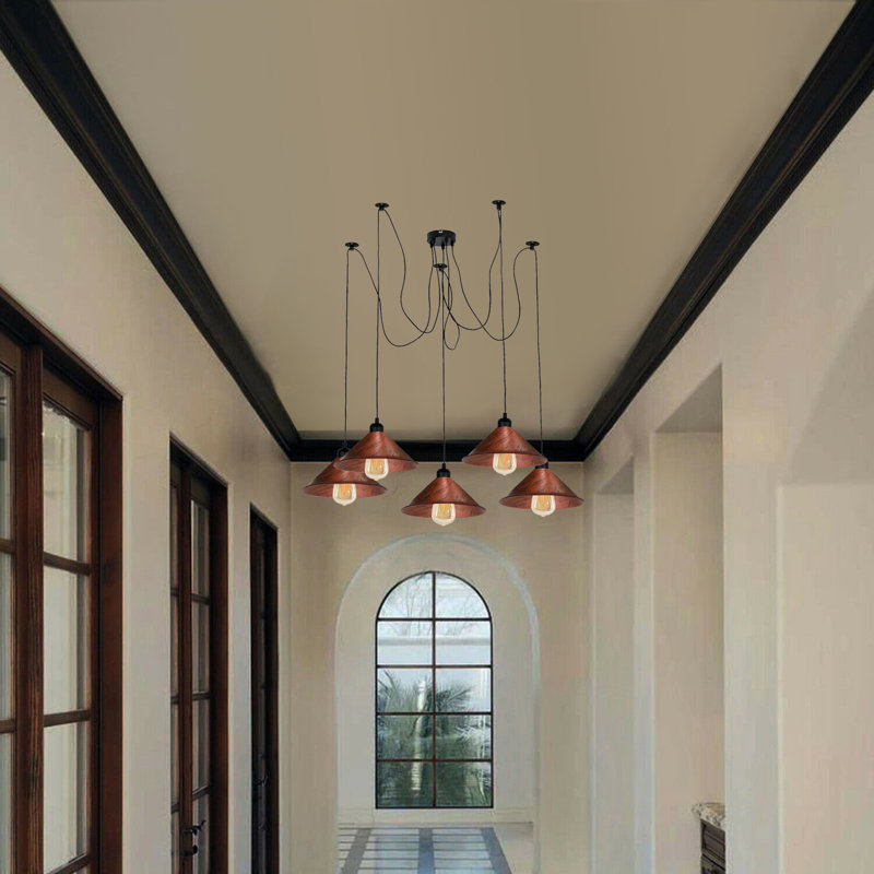 Aaden 5 - Light Rustic Red Kitchen Island Pendant