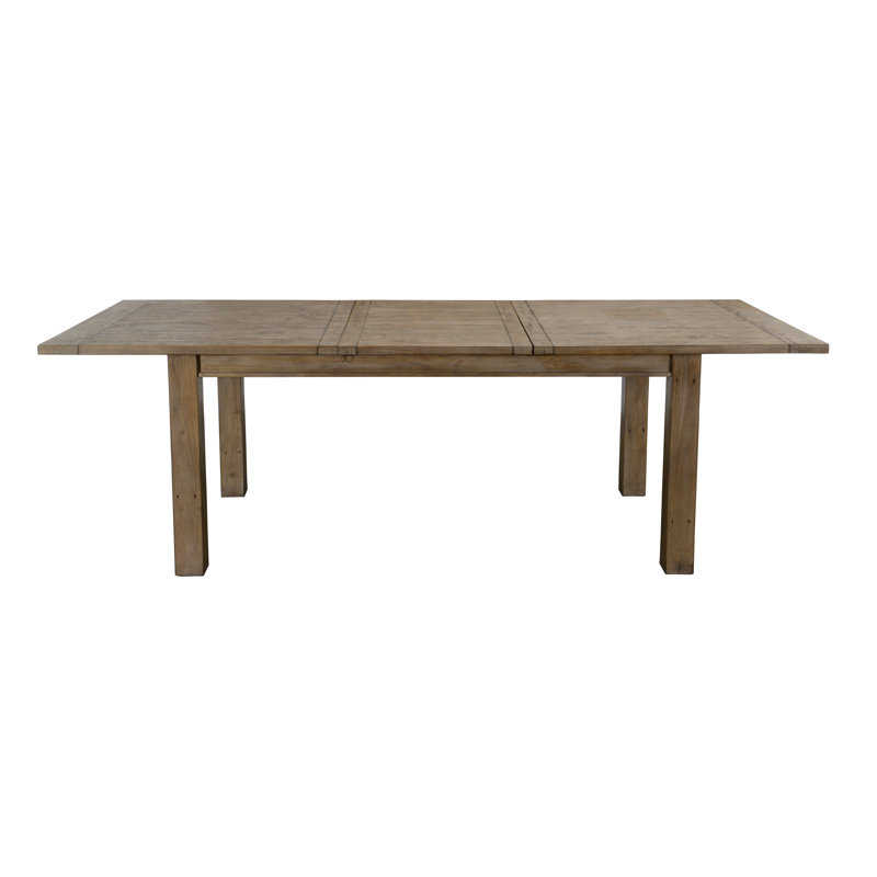 Delphine Extendable Solid Reclaimed Wood Dining Table, Distressed Brown
